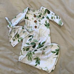 Caden Lane Knot Gown & Hat 0-3 months